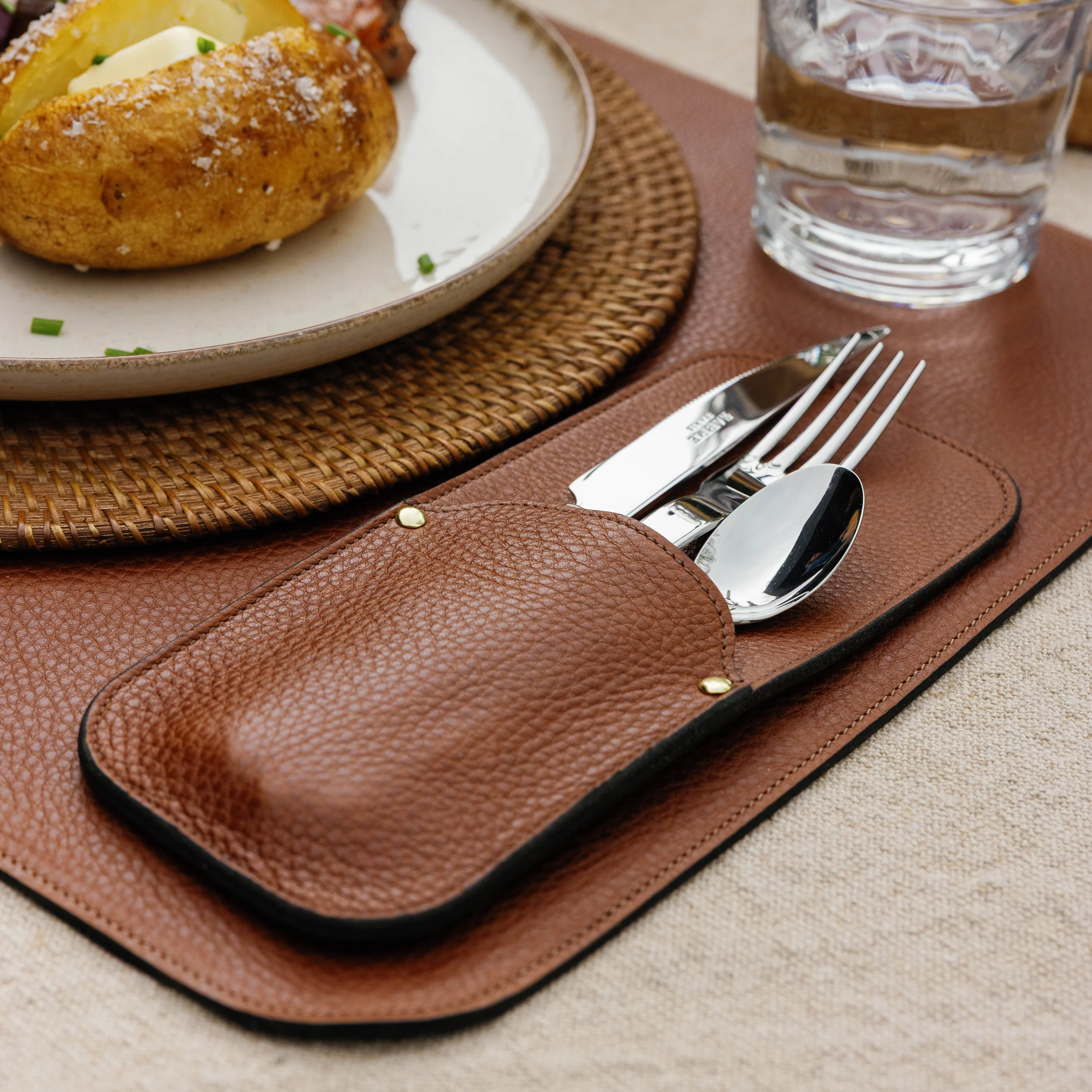 Leather Utensil Holder view 4